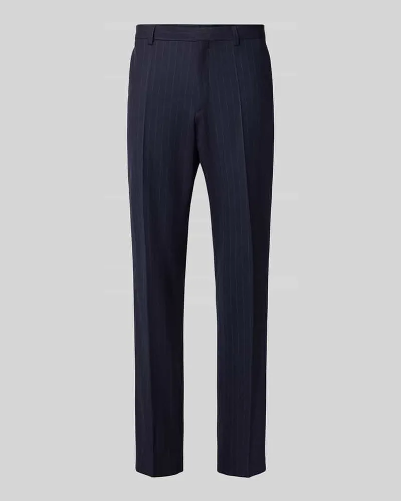 HUGO BOSS Regular Fit Anzughose mit Schurwoll-Anteil Modell 'Leon Marine