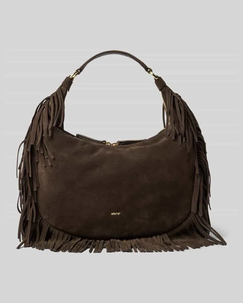 Abro Handtasche aus Leder mit Fransen Modell 'NANA Dunkelbraun