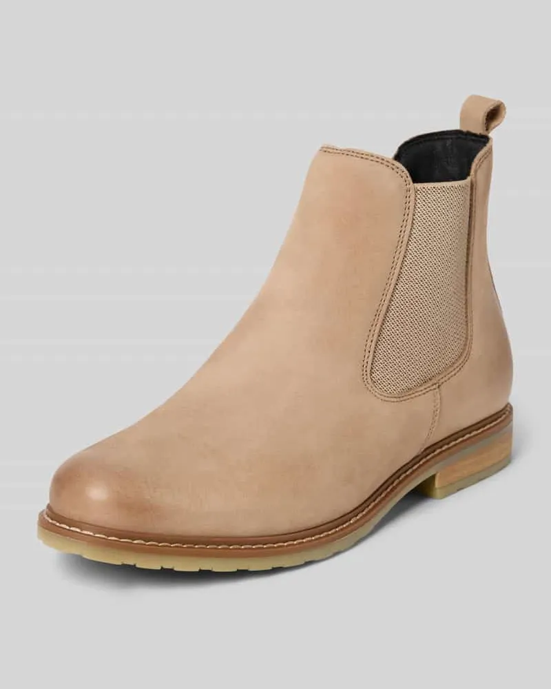 Tamaris Chelsea Boots aus echtem Leder Taupe