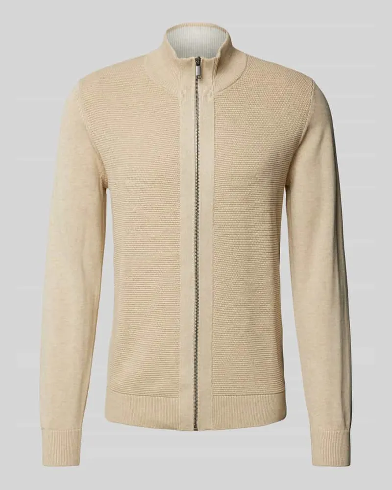 McNeal Regular Fit Strickjacke mit Stehkragen Beige