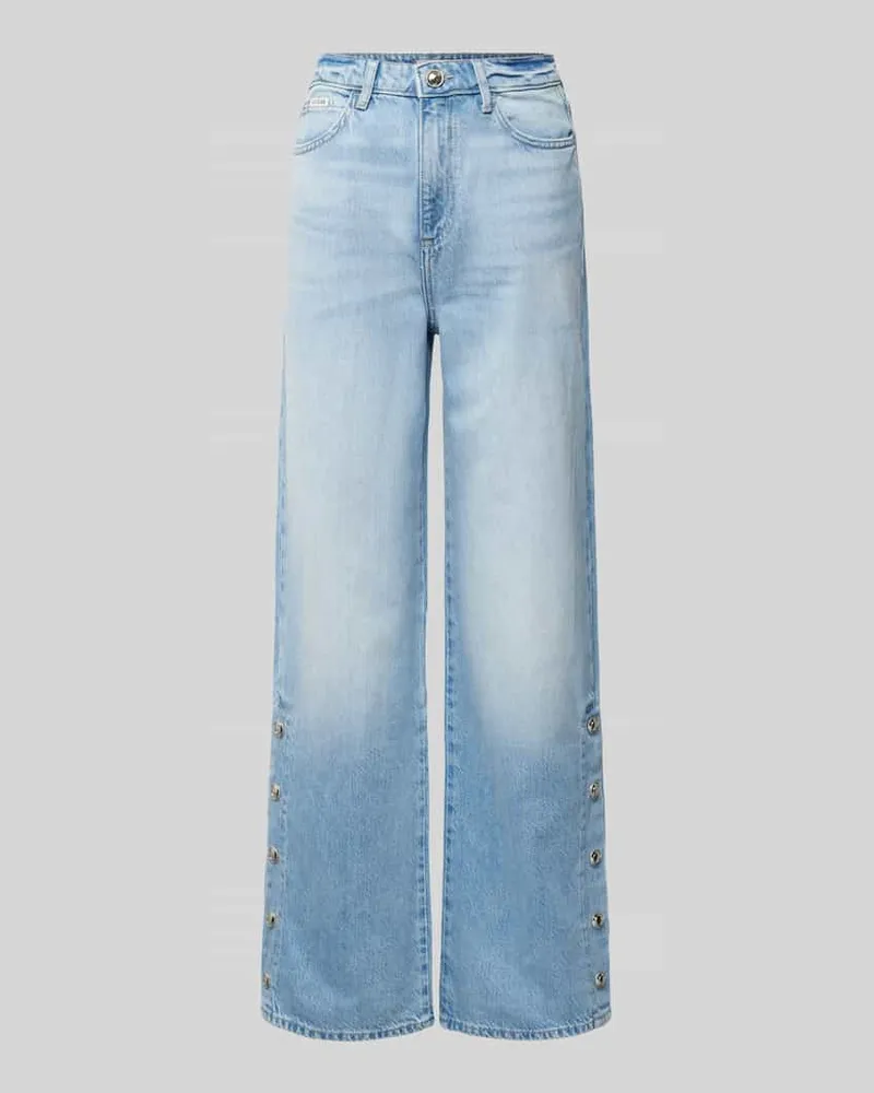 Guess Wide Leg Jeans mit Label-Patch Modell 'PAZ Hellblau