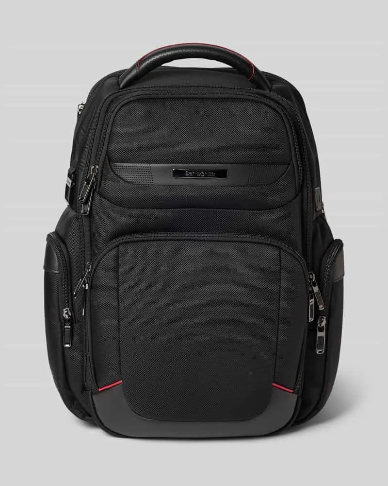 Samsonite Rucksack aus Kalbsleder-Mix mit Logo-Detail Modell 'Pro-DLX Black