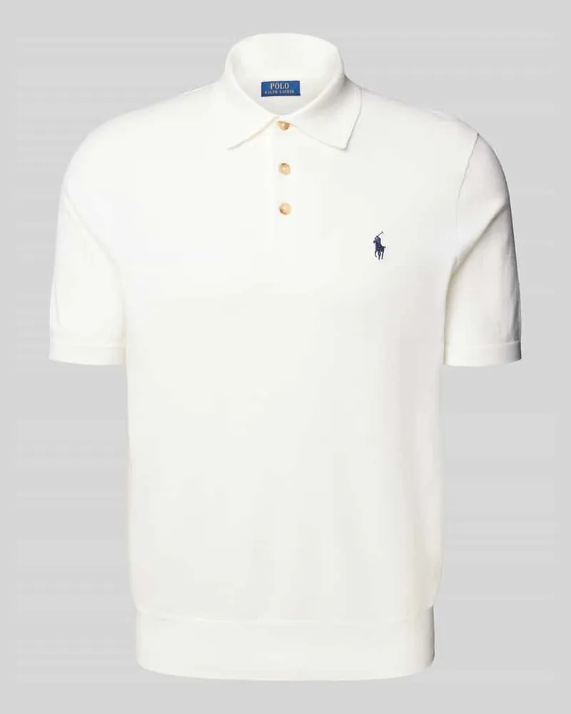 Ralph Lauren Regular Fit Poloshirt mit Label-Stitching Offwhite