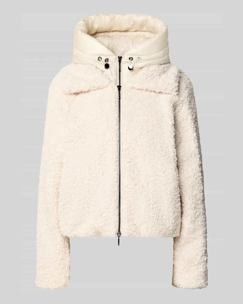 AMBER & JUNE Jacke aus Teddyfell mit Zweiwege-Reißverschluss Beige
