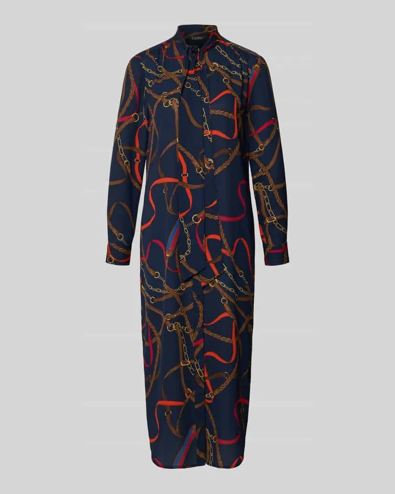 Ralph Lauren Hemdblusenkleid mit Schluppe Modell 'CADULAH Marine