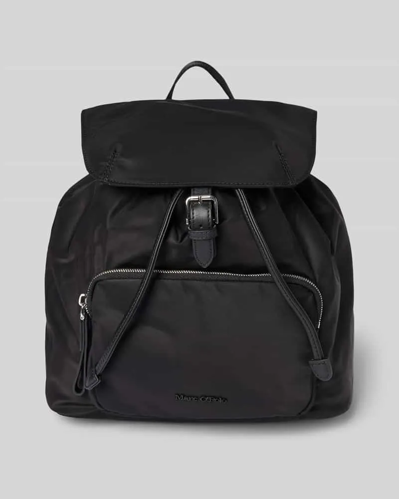 Marc O'Polo Rucksack mit echtem Rindsleder Besatz Modell 'NILLA Black