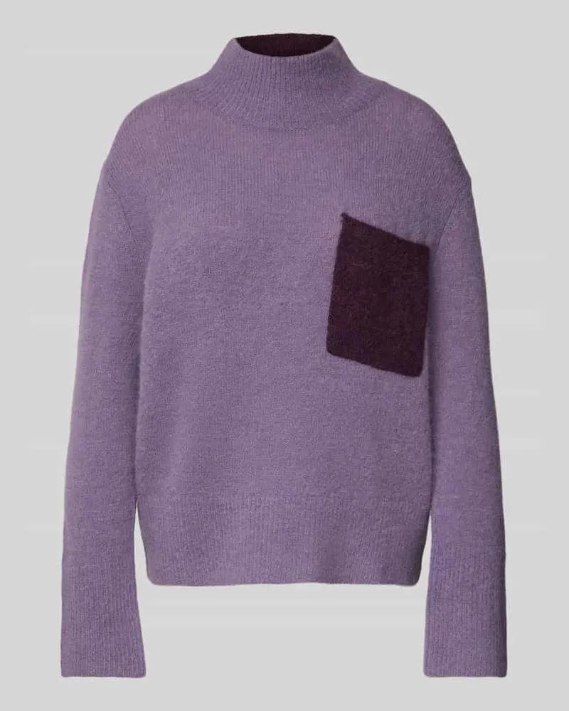Luisa Cerano Strickpullover mit Brusttasche Mauve