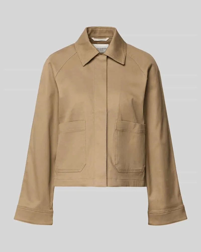 Marc O'Polo Regular Fit Hemdjacke aus Baumwoll-Mix Beige