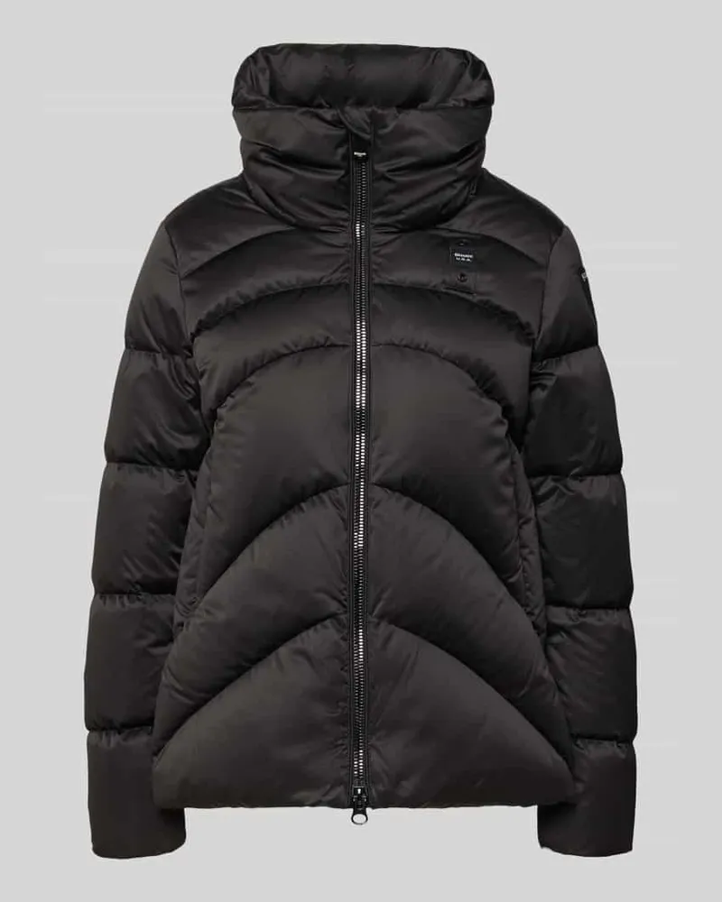 Blauer Steppjacke mit Zweiwege-Reißverschluss Black