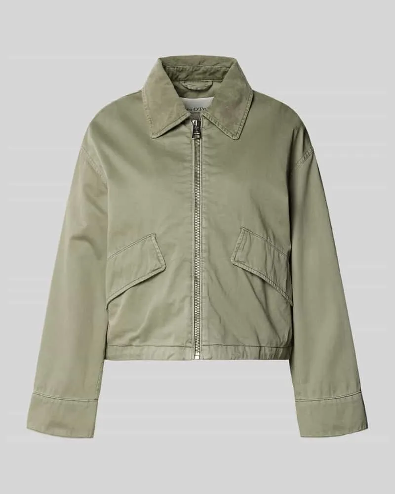 Marc O'Polo Oversized Bomberjacke aus reiner Baumwolle Gruen