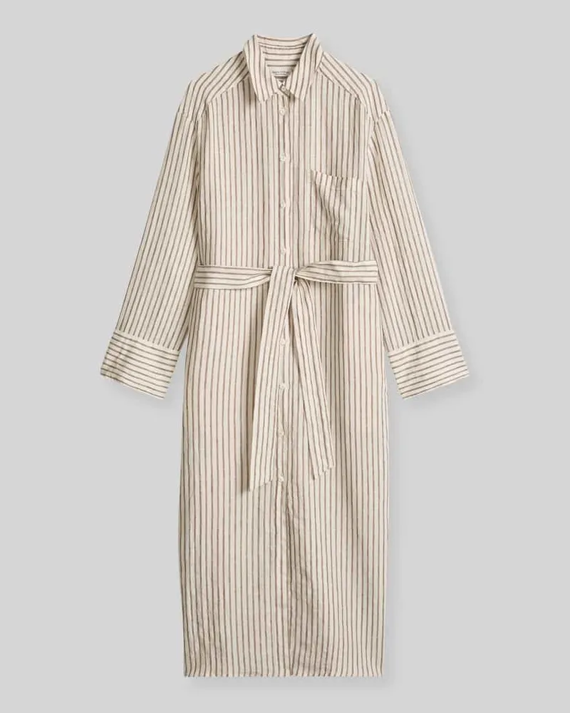Marc O'Polo Figurumspielendes Hemdblusenkleid aus reinem Leinen Weiss