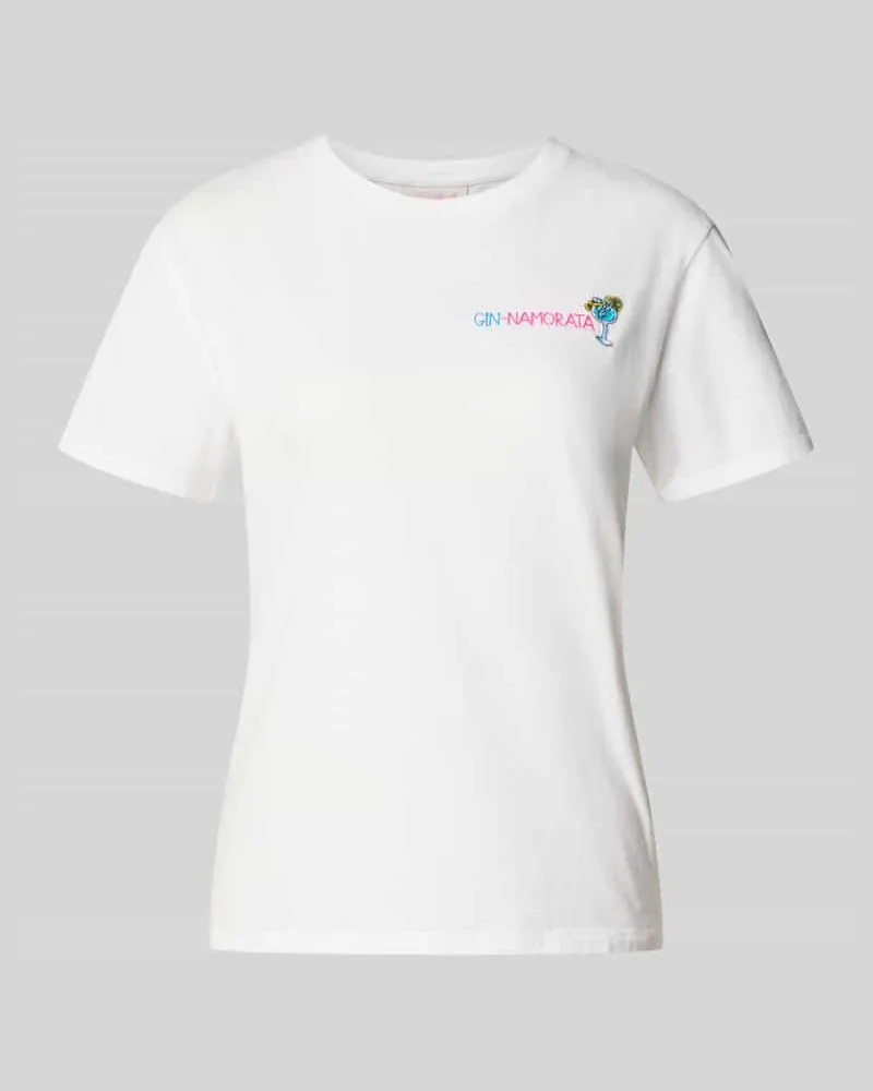MC2 Saint Barth T-Shirt mit Motiv- und Statement-Stitching Modell 'EMILIE Weiss