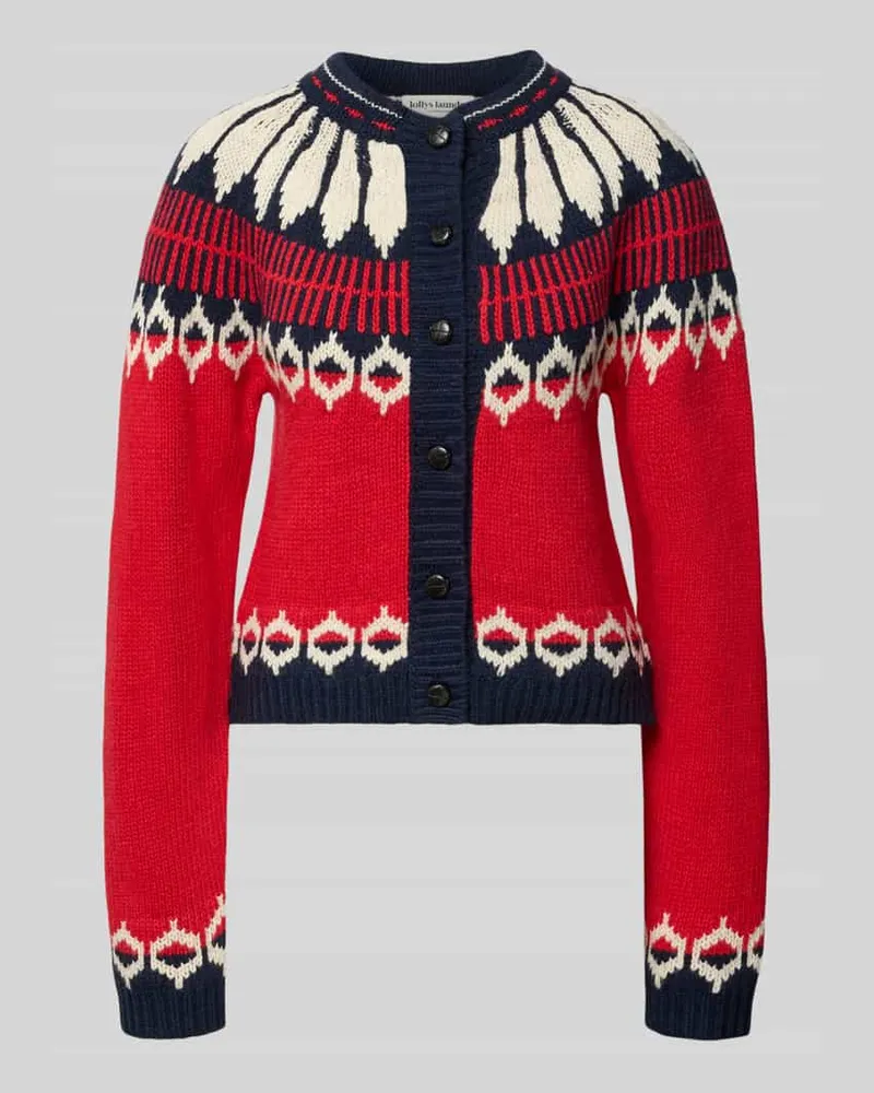 Lollys Laundry Strickjacke aus Woll-Mix Modell 'Clare Rot