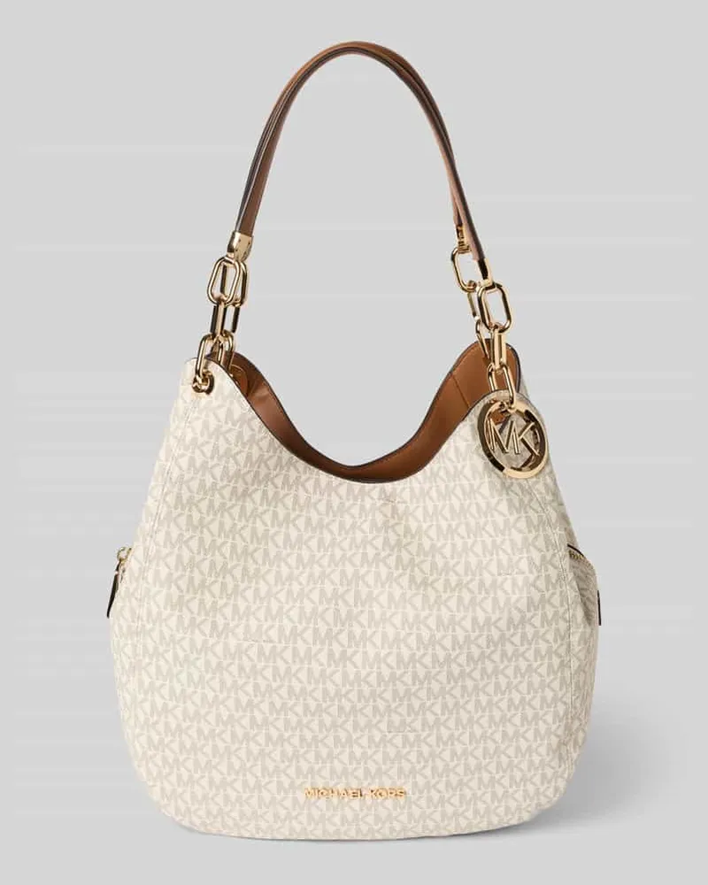 Michael Kors Tote Bag mit Allover-Logo-Print Modell 'Lillie Ecru