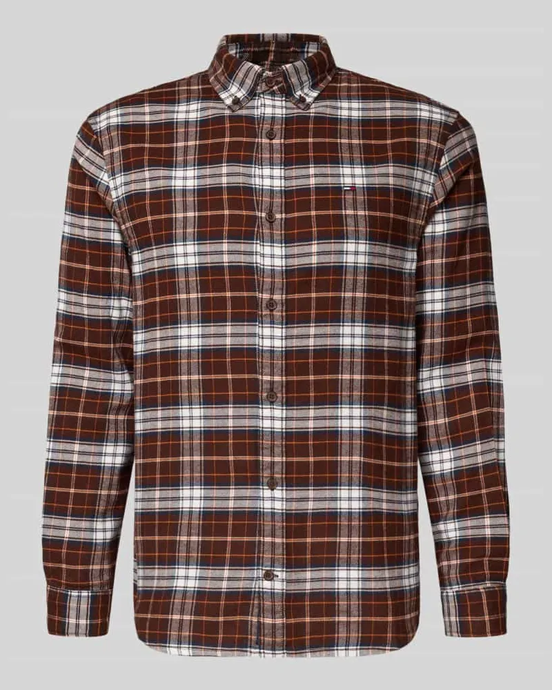 Tommy Hilfiger Regular Fit Freizeithemd aus reiner Baumwolle Mittelbraun