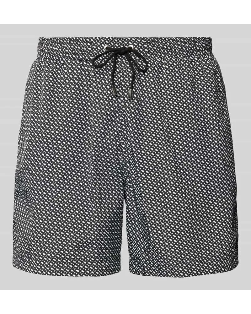 HUGO BOSS Badehose mit elastischem Bund und Tunnelzug Modell 'Ciro Black