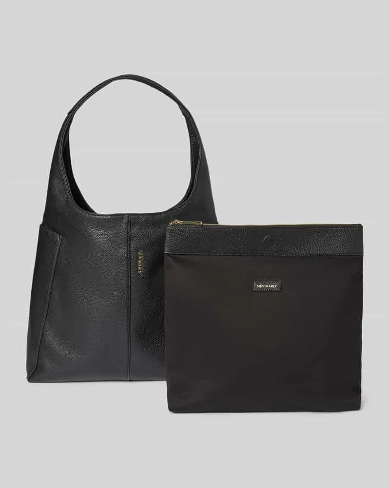 Hey Marly Shopper aus Rindsleder-Mix Modell 'Alltime Lover Black