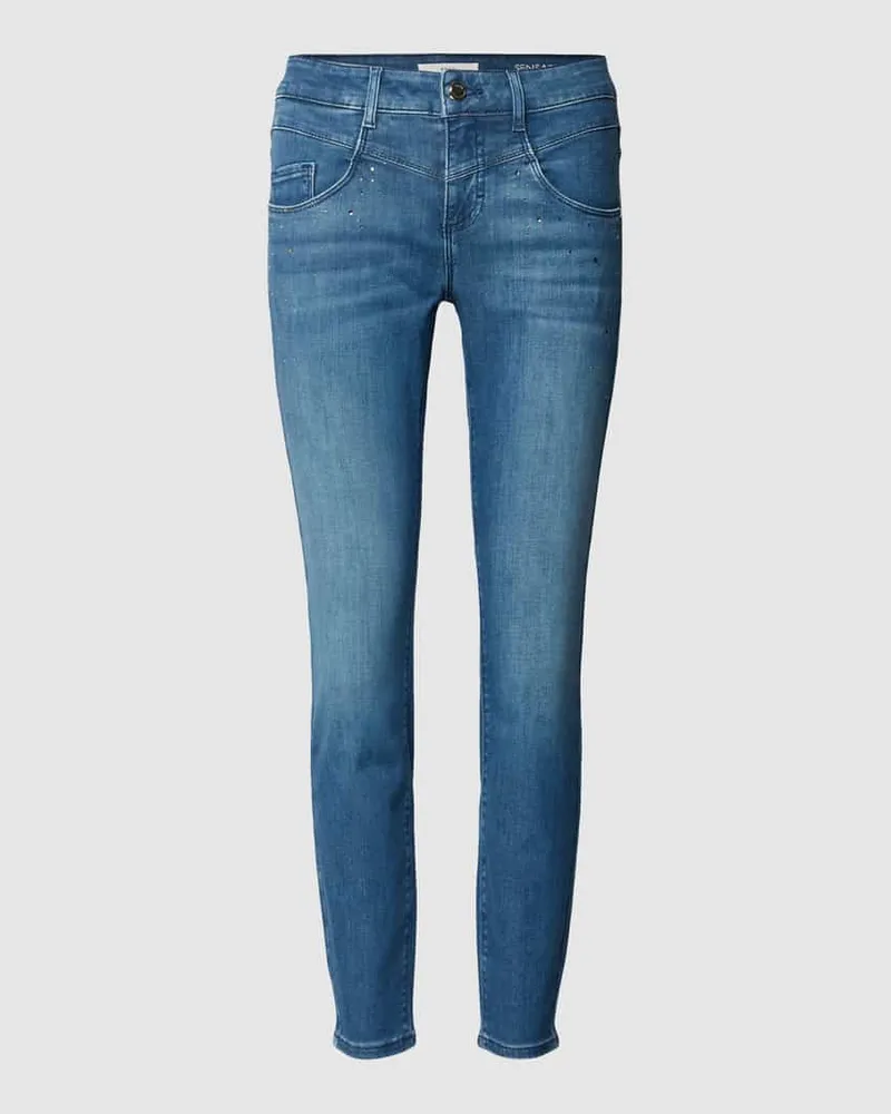 Brax Slim Fit Jeans mit verkürztem Bein Modell 'STYLE.ANA Blau