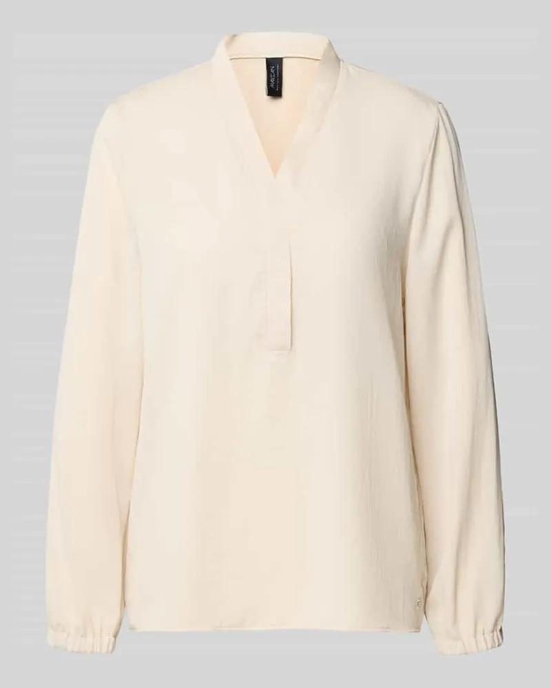 Marc Cain Regular Fit Bluse mit V-Ausschnitt Sand