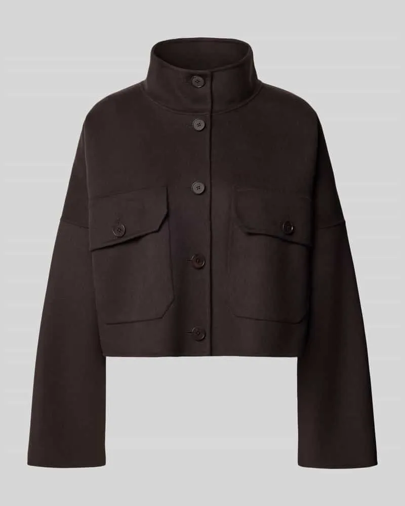 Drykorn Boxy Fit Jacke mit Stehkragen Modell 'ARKLOW Dunkelbraun