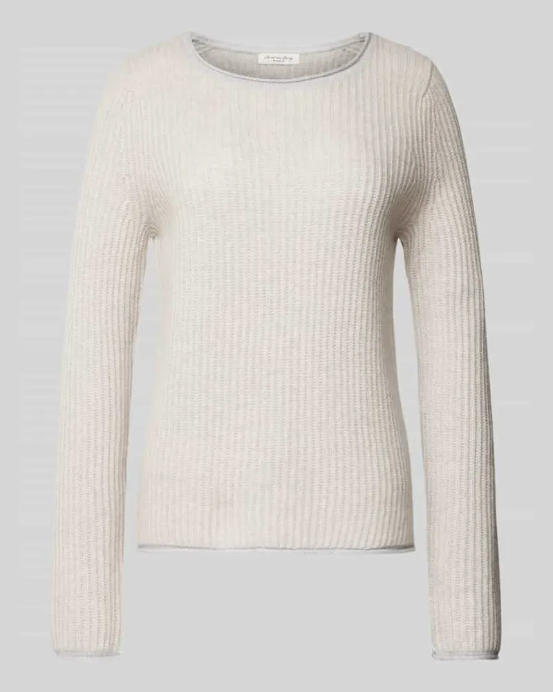 Christian Berg Kaschmirpullover mit Effektgarn Beige