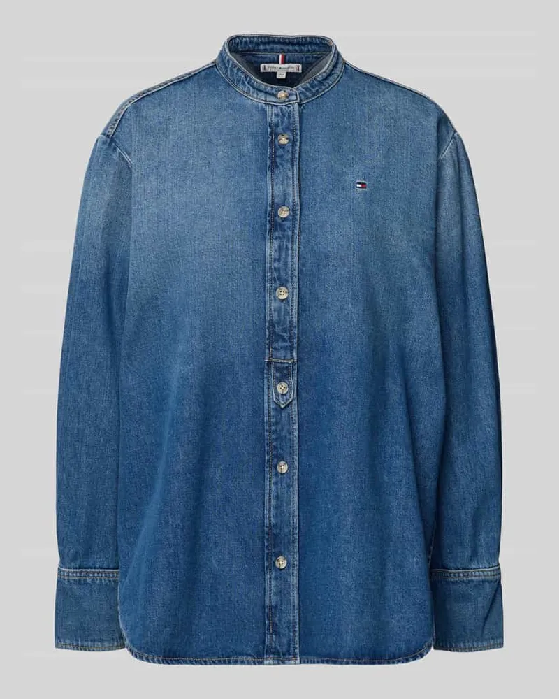 Tommy Hilfiger Relaxed Fit Jeansbluse aus Baumwoll-Lyocell-Mix Jeansblau
