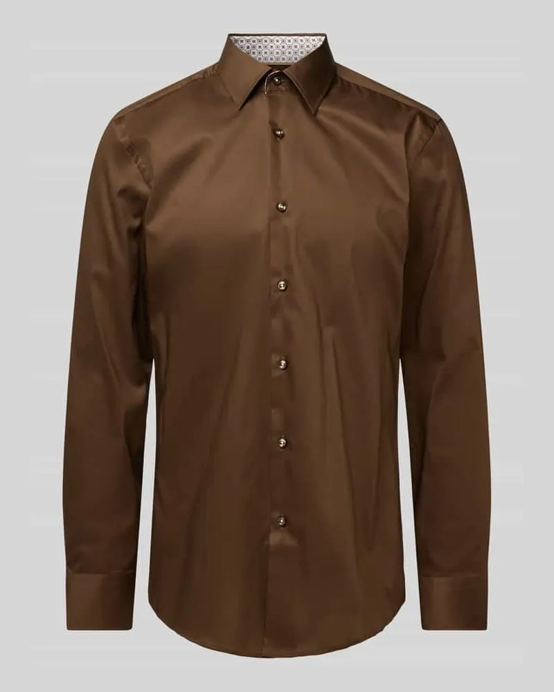 HUGO BOSS Slim Fit Business-Hemd mit Knopfleiste Modell 'Hank Oliv