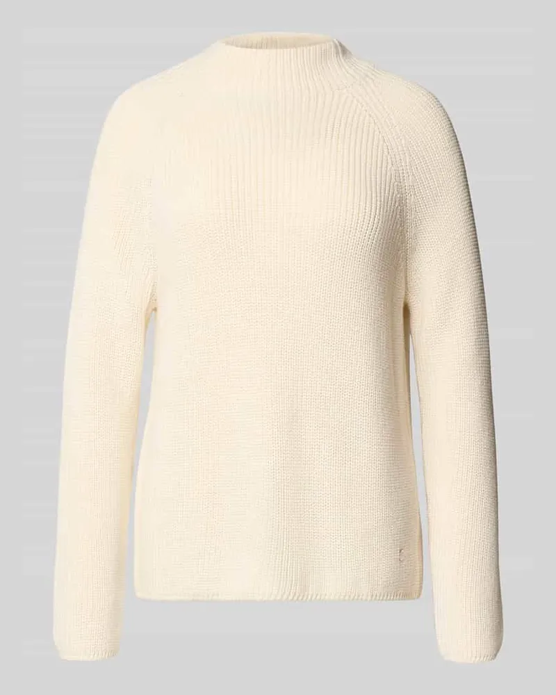 monari Strickpullover mit Stehkragen Offwhite