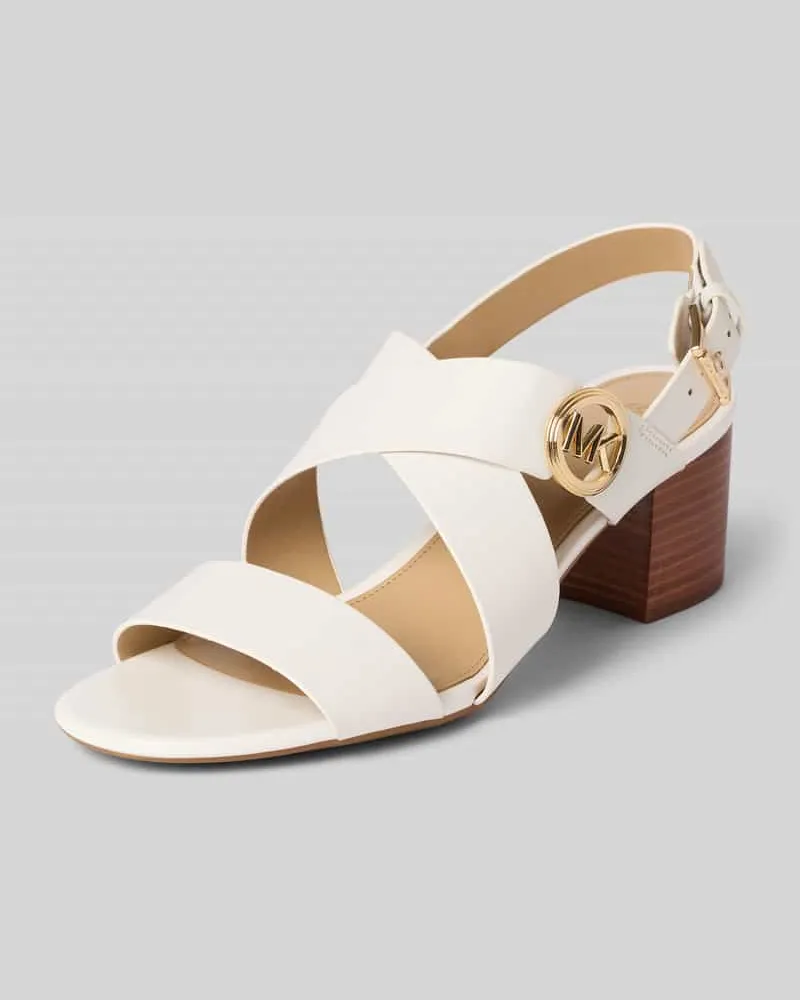 Michael Kors Sandalette aus Leder mit Blockabsatz Offwhite