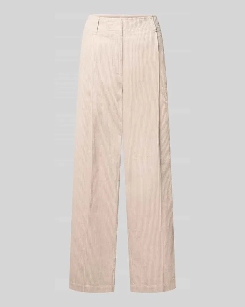 Marc O'Polo Loose Fit Cordhose aus reiner Baumwolle mit Bundfalten Stein