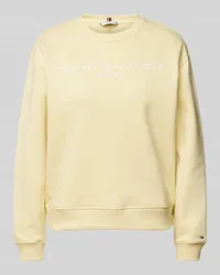 Tommy Hilfiger Sweatshirt mit Label-Print Hellgelb