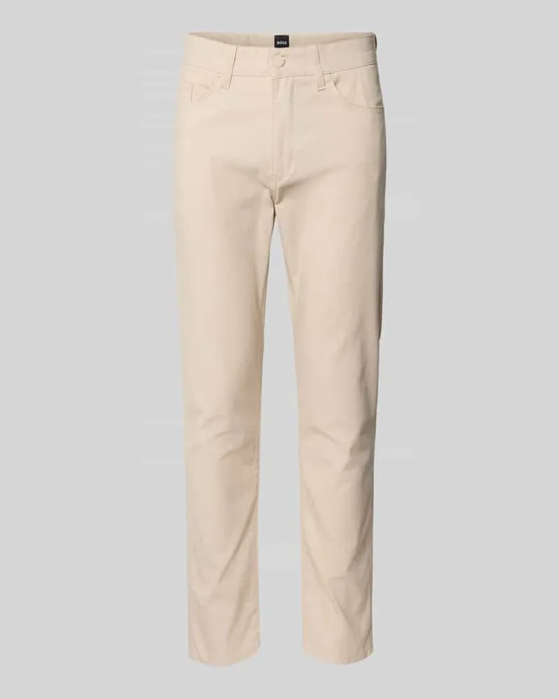 HUGO BOSS Slim Fit Stoffhose aus Baumwoll-Mix Modell 'DELAWARE Offwhite