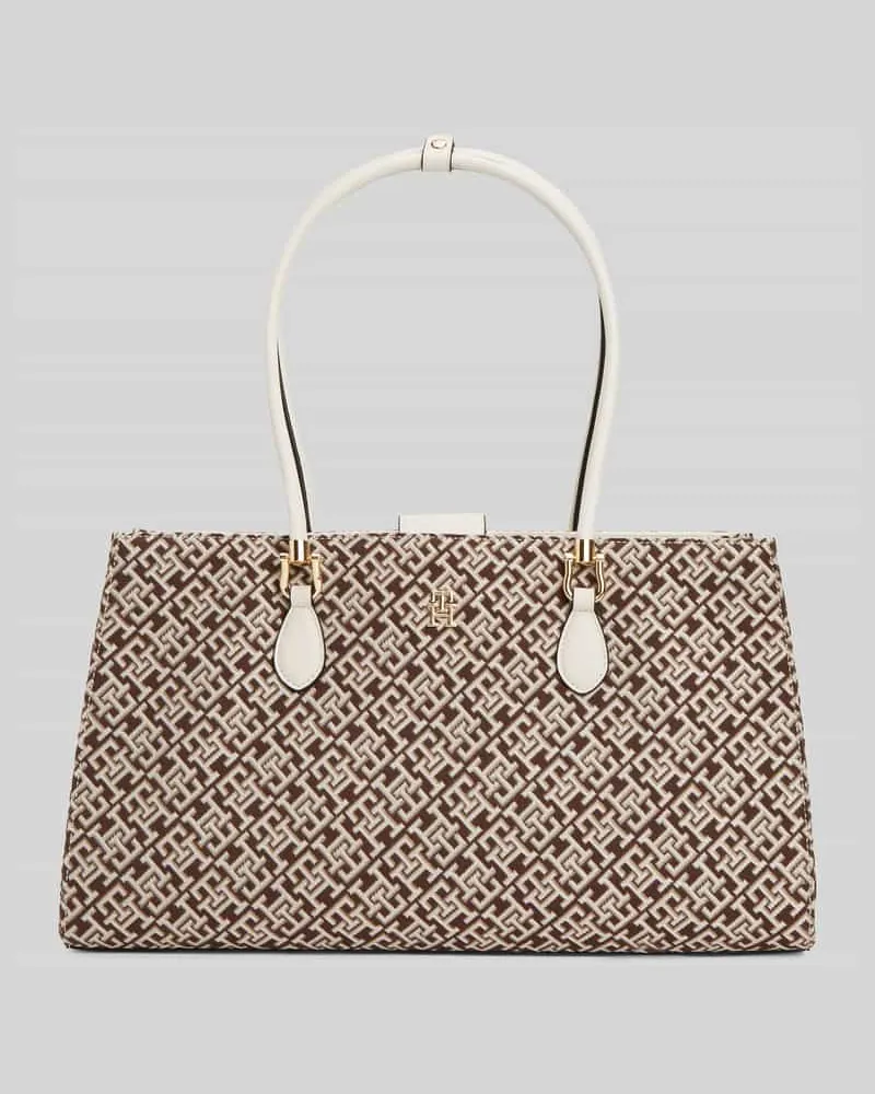 Tommy Hilfiger Henkeltasche mit Logo-Jacquard Modell 'GRACE Bordeaux