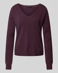 S. Marlon Kaschmirpullover mit abgerundetem V-Ausschnitt Bordeaux