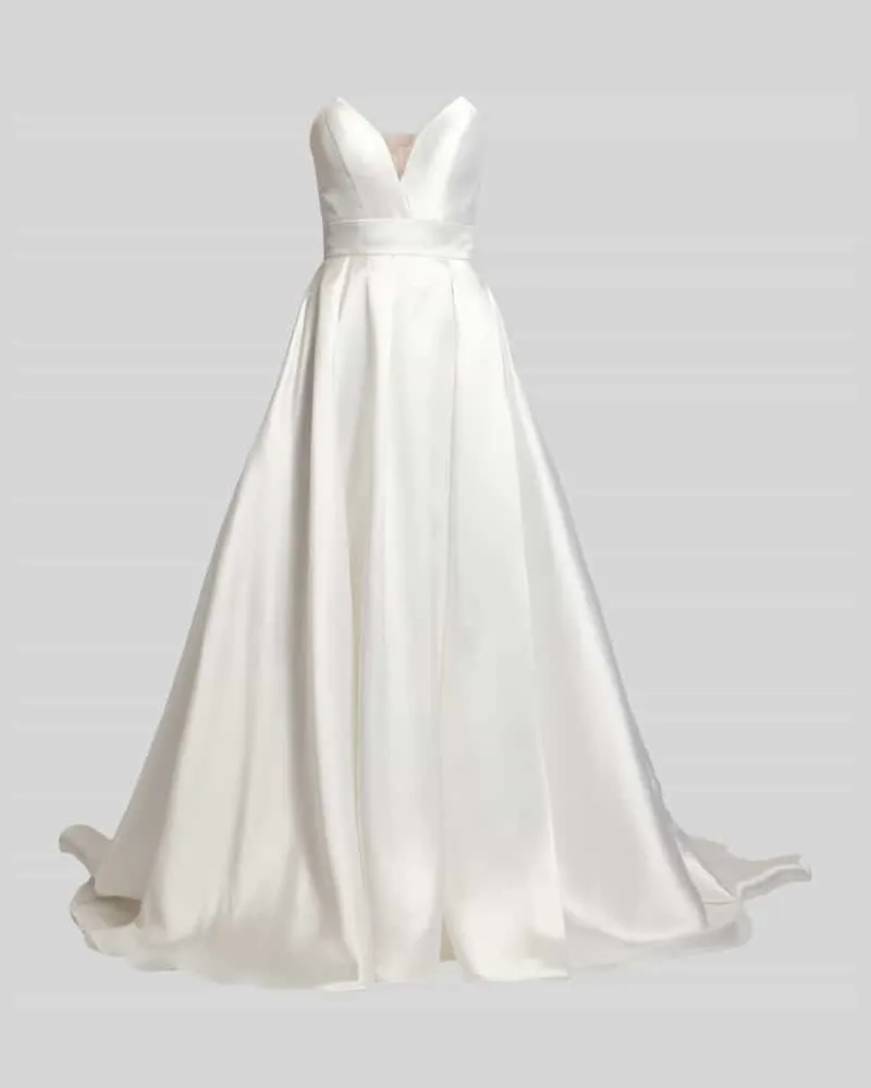 LUXUAR Regular Fit Brautkleid mit Zierknopfleiste Offwhite