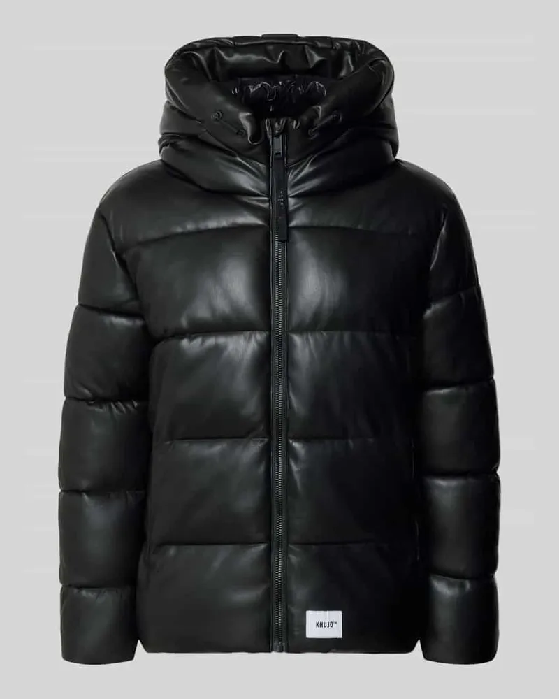 khujo Jacke mit Kapuze und Label-Patch Modell 'COEN Black