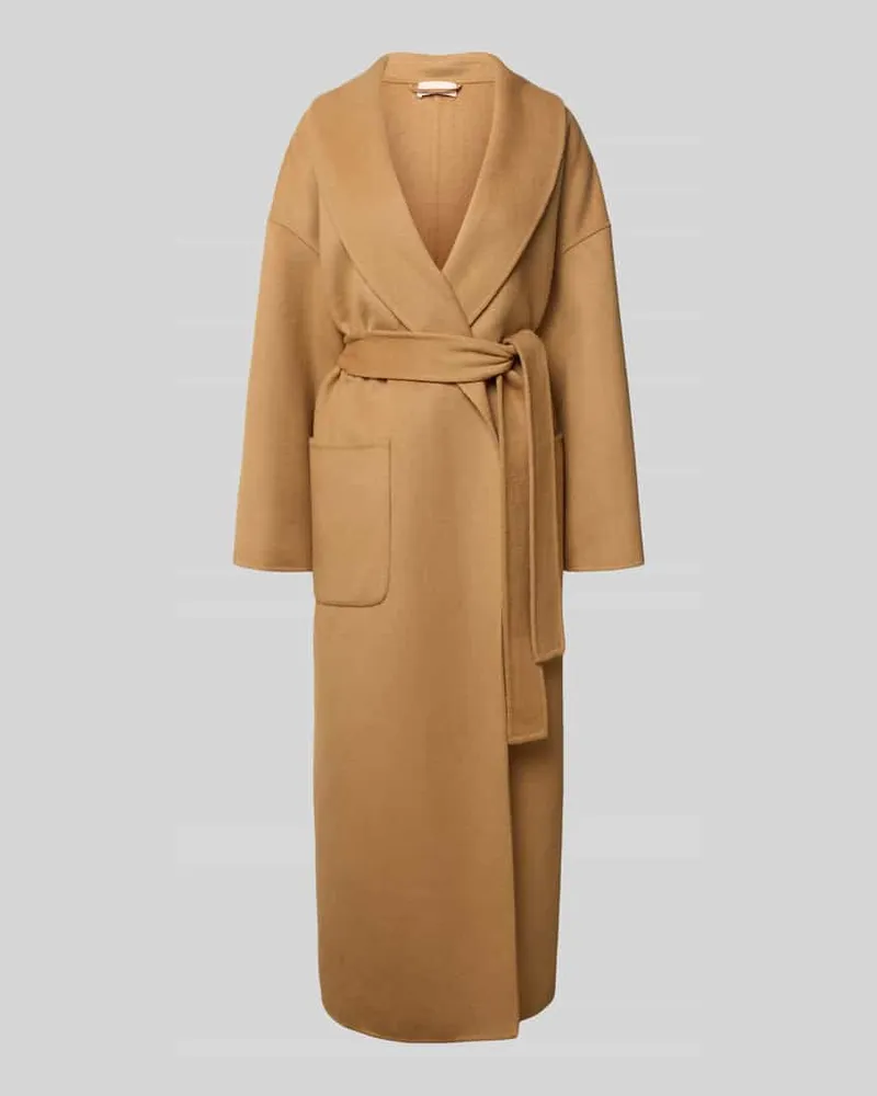 Liu Jo Wollmantel mit Bindegürtel Beige