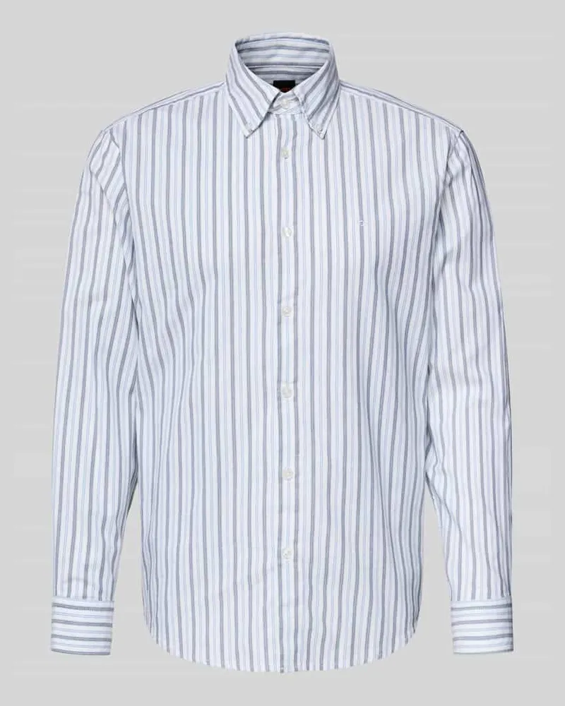 HUGO BOSS Slim Fit Freizeithemd aus Baumwoll-Mix Modell 'RICOPLUS_M Offwhite