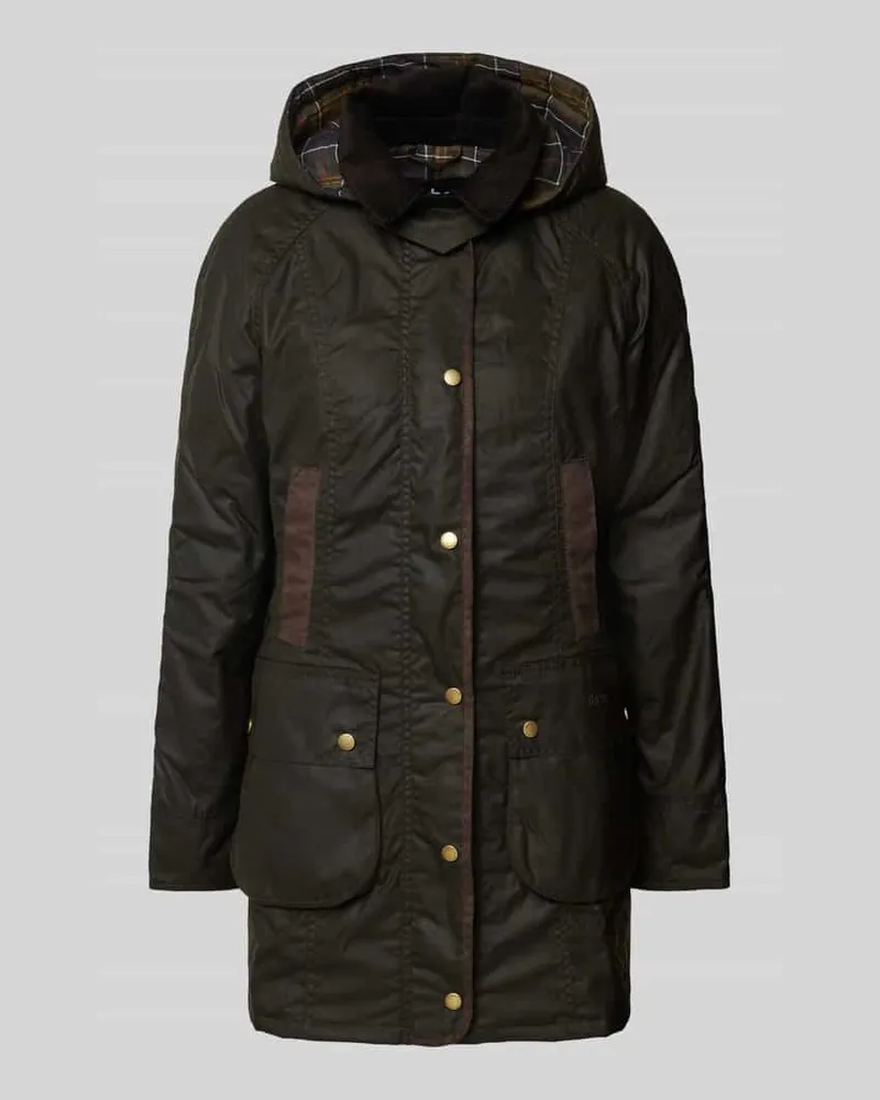 Barbour Jacke mit Kapuze und Pattentaschen Modell 'BOWER WAX Oliv