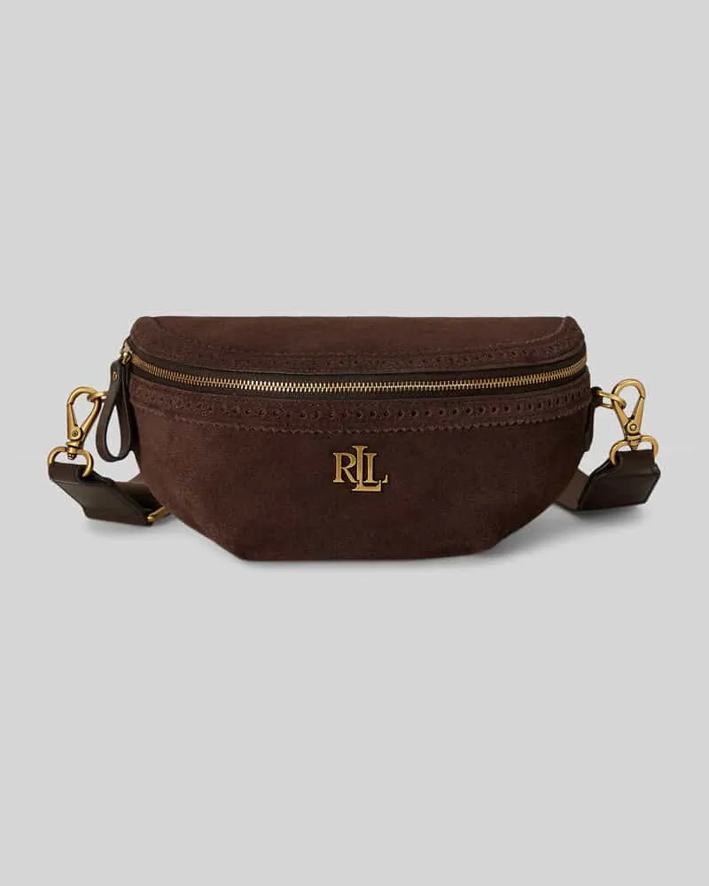 Ralph Lauren Bauchtasche aus echtem Rindsleder Dunkelbraun