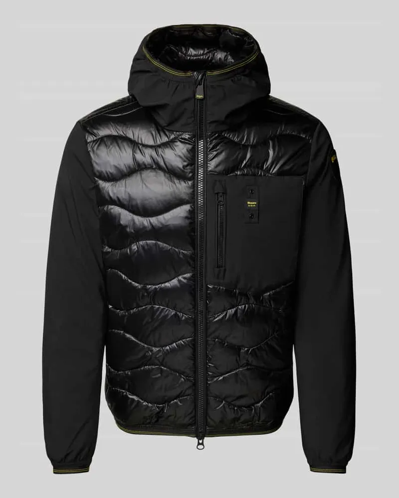 Blauer Daunenjacke mit Label-Patch Modell 'ALBERT Black