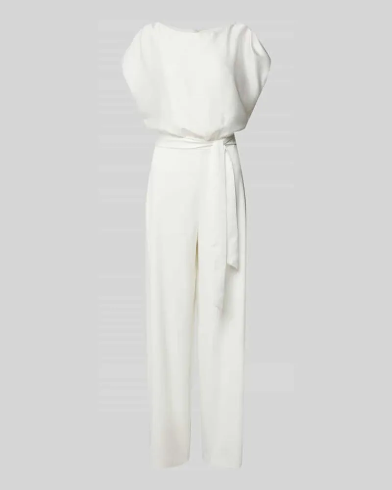 Swing Jumpsuit mit Taillengürtel Offwhite