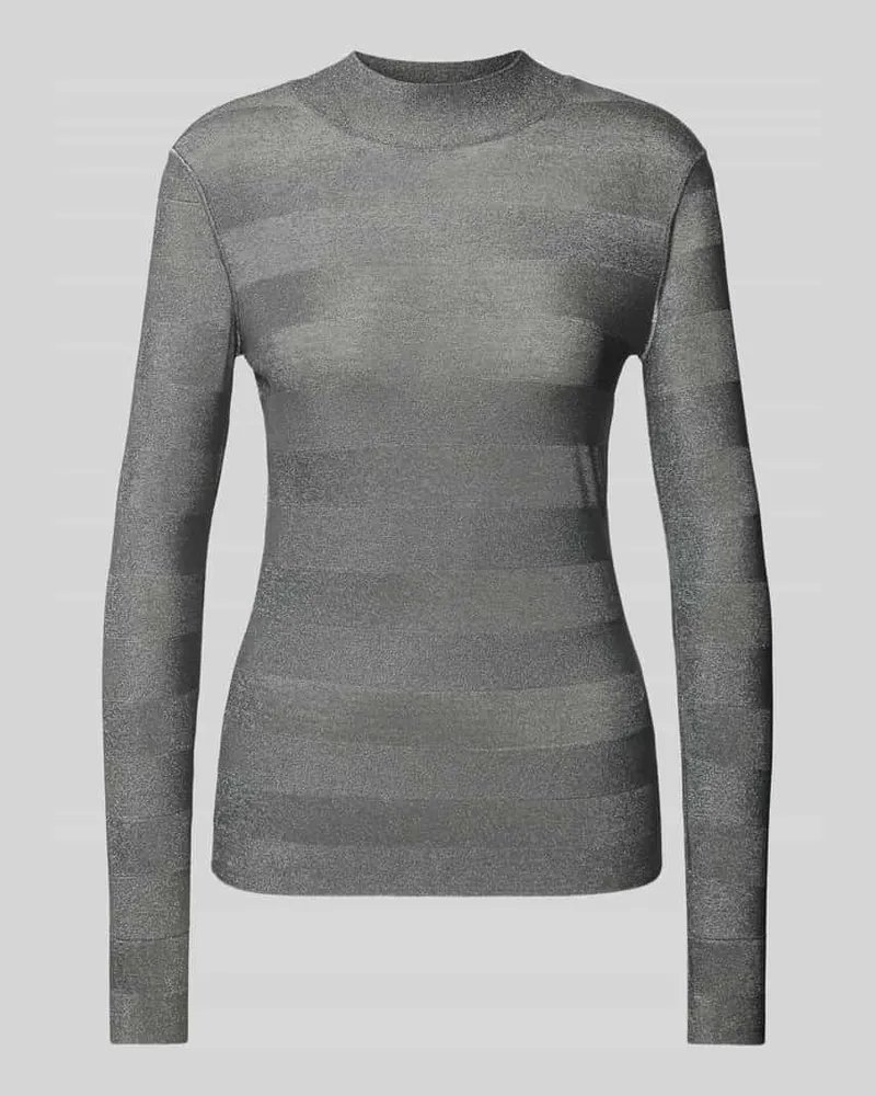 Emporio Armani Strickpullover mit Effektgarn Hellgrau