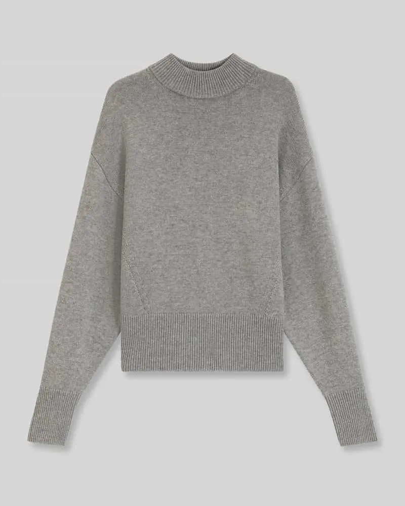 HUGO BOSS Loose Fit Pullover aus Woll-Mix Modell 'Sorellenio Hellgrau