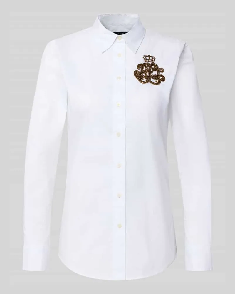 Ralph Lauren Slim Fit Bluse mit Logo aus Perlen Modell 'JAMELKO Weiss