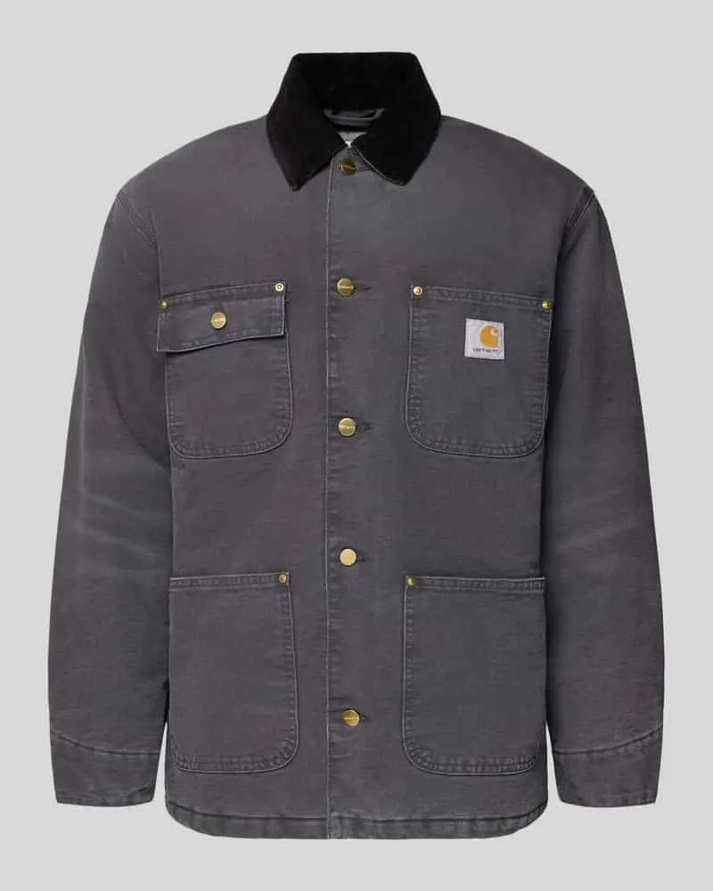 Carhartt WIP Regular Fit Jacke mit Umlegekragen Modell 'Chore Anthrazit