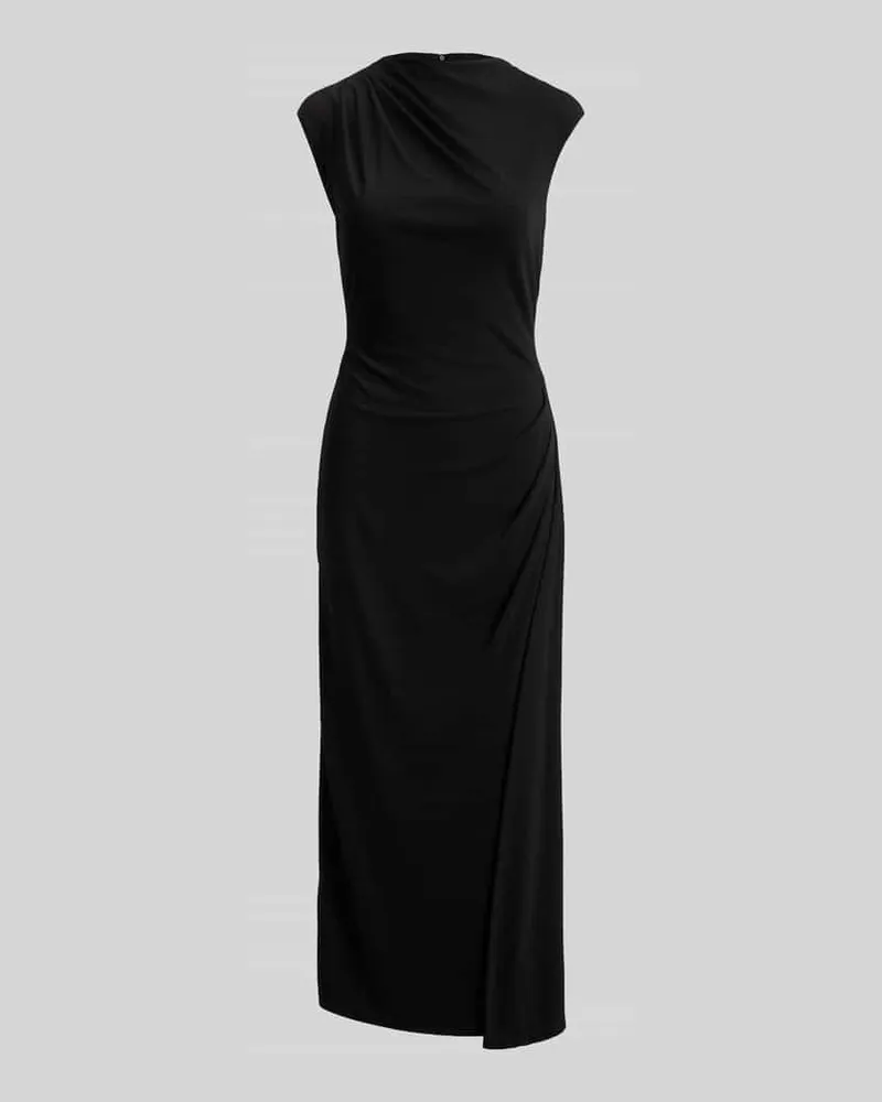 Ralph Lauren Figurbetontes Businesskleid mit hochgeschlossenem Ausschnitt Black