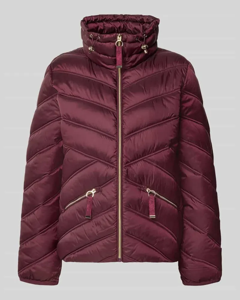 Christian Berg Steppjacke mit Stehkragen und Reißverschlusstaschen Pflaume