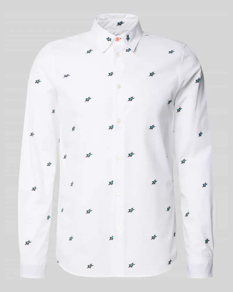 Paul Smith Tailored Fit Freizeithemd mit Kentkragen Weiss