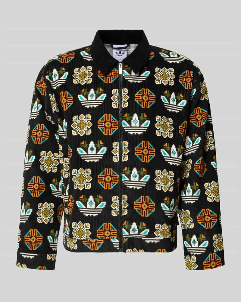 adidas Jacke aus Feincord mit Logo-Muster Black